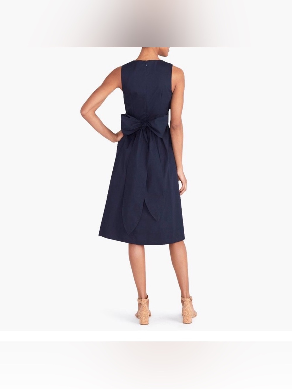NWT J. Crew Navy Blue Midi Wrap Top Shirt Dress in Stretch Cotton. Size12. NWT. - Picture 3 of 4